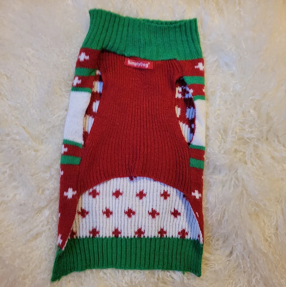 HOST PICK 😊 Vtg Dog Sweater Scarf Christmas Winter Cozy Soft Slip On Sz M - Picture 5 of 9